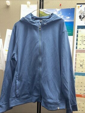 Men's Zip-Up Hoodie Sweater - Blue